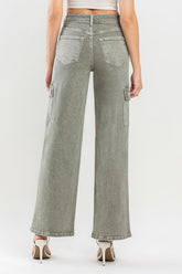 Vervet by Flying Monkey '90s Super High Rise Cargo Jeans - Vintage Style with Modern Comfort